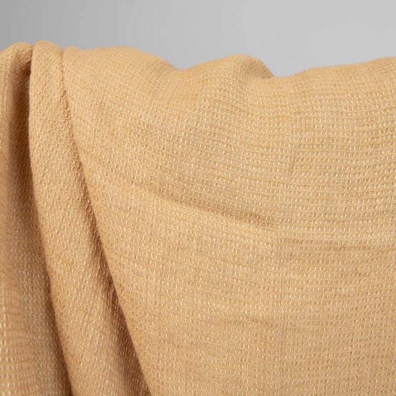 linen waffle fabric golden yellow, 130cm.