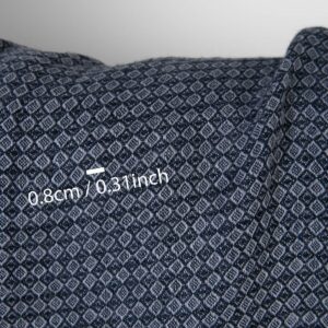 Leinenstoff dunkelblau mit Diamantmuster gewaschen 6 Washed linen fabric dark blue and grey diamonds, with measurements