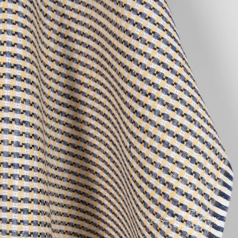 Linen fabric with checks