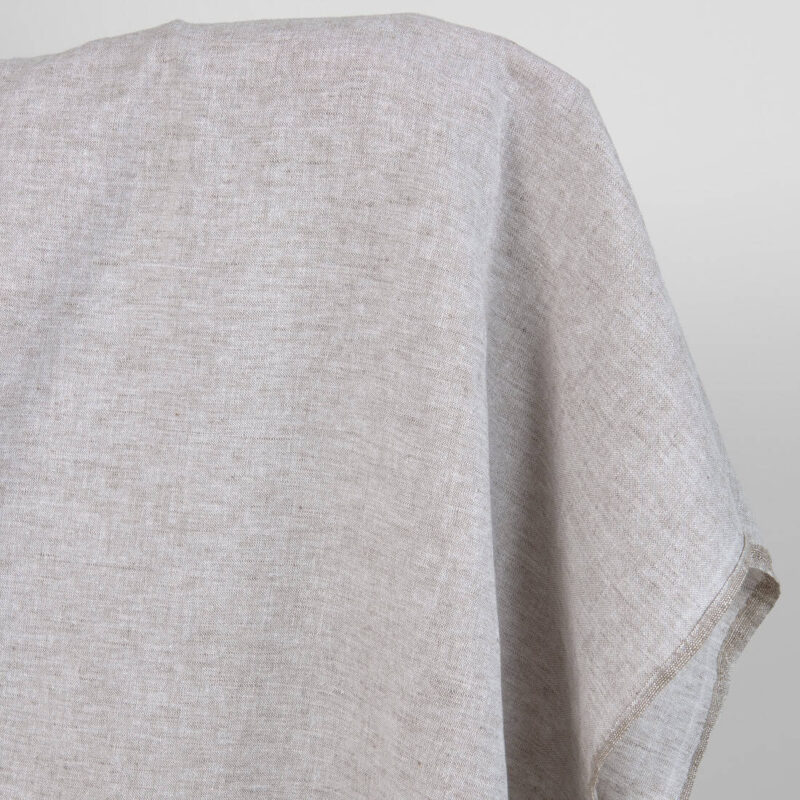 Washed linen cotton fabric greyish brown melange product photo