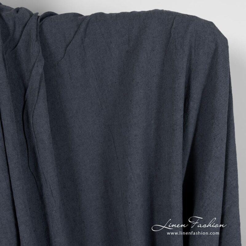 Linen cotton fabric in steel color