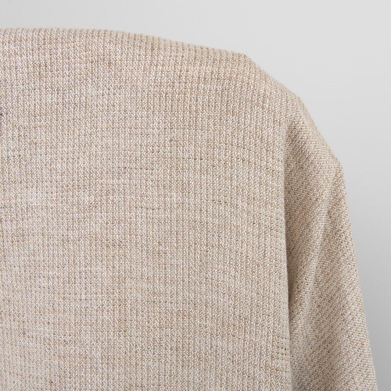 Wide washed linen cotton fabric white and brown, dobby