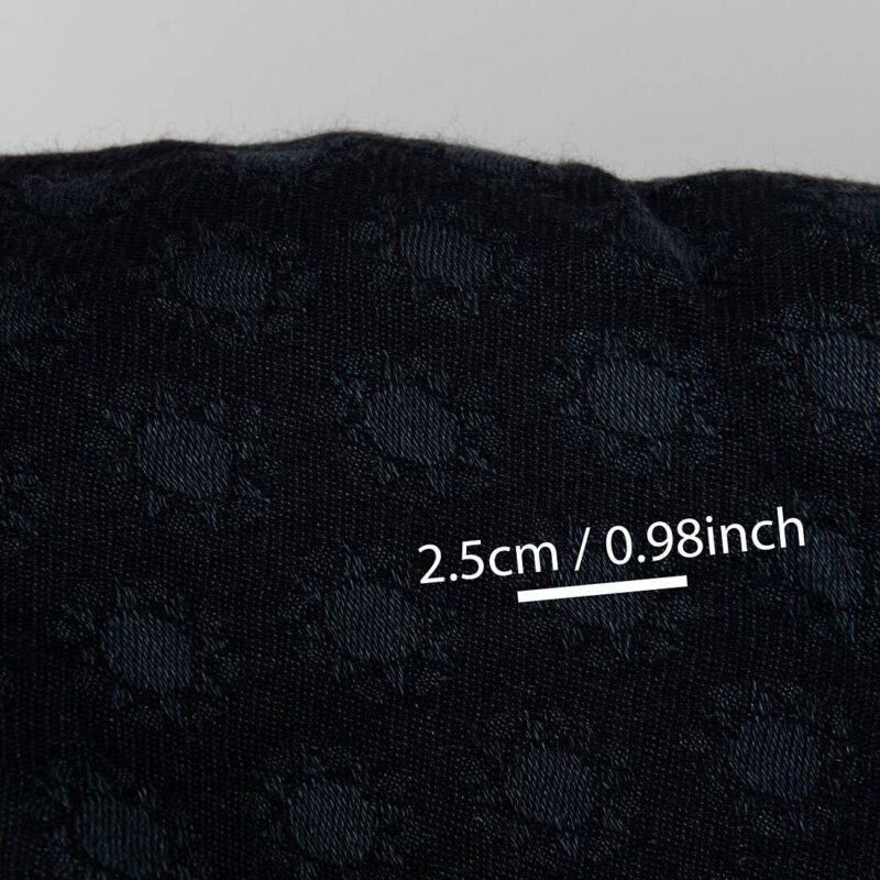Black linen wool fabric, with sun pattern