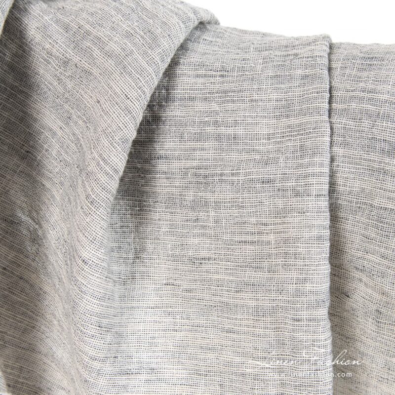 Wide grey linen cotton fabric.