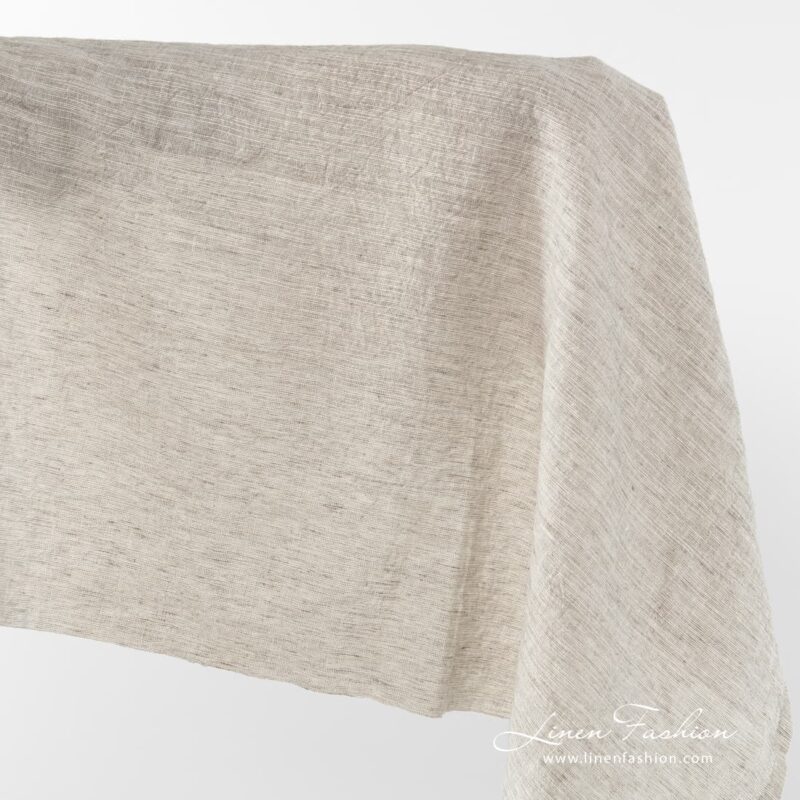 Wide brownish grey linen-cotton fabric.