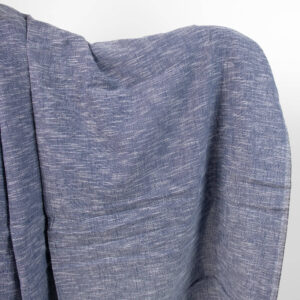 Dunkelblaues geflammtes Halbleinen, vorgewaschen 5 linen cotton washed blue fabric