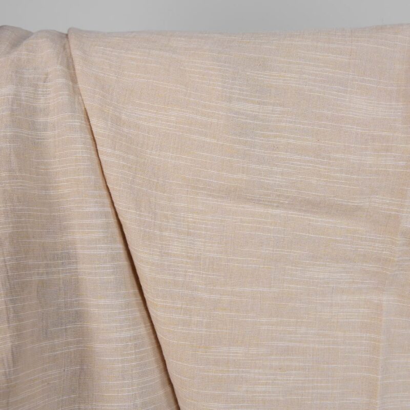 Washed linen cotton fabric yellowish pink colour product photo