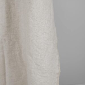 Washed linen wool fabric beige in herringbone pattern edge
