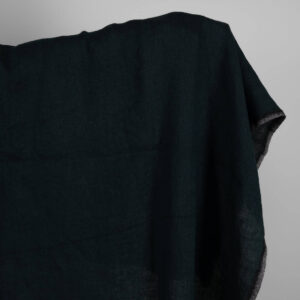 Leinen-Wollestoff blauschwarz Fischgrat gewaschen 8 Washed linen wool fabric black in herringbone pattern product photo