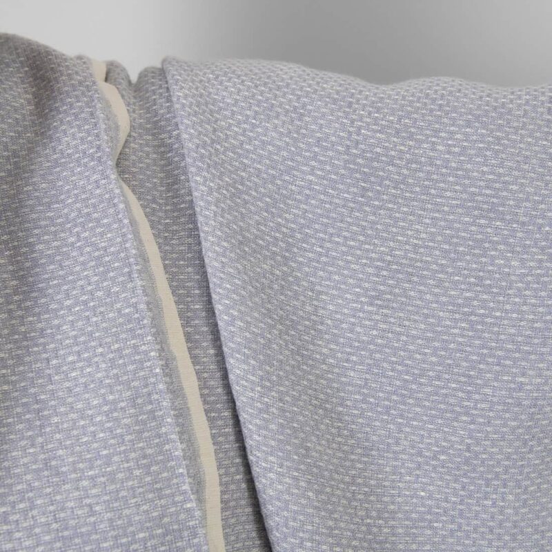 Washed linen wool fabric violet and white small pattern, 145cm width