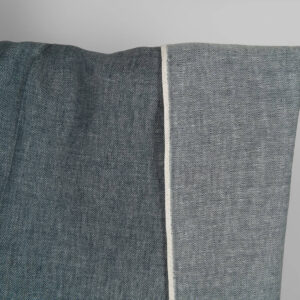 Leinen-Wollestoff schwarz-weiß Fischgrat 7 Linen wool fabric blueish-black and white herringbone