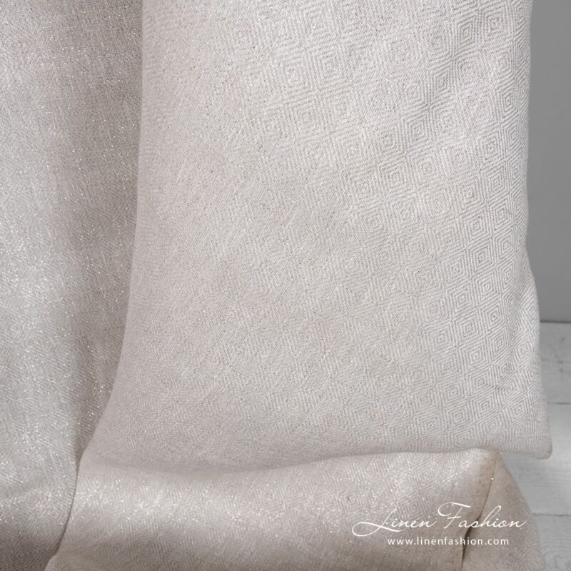 Linen grey fabric with diamond pattern
