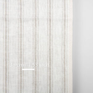 Leinen-Küchentücherstoff mit grauen Streifen 6 Narrow off-white linen fabric, with stripes