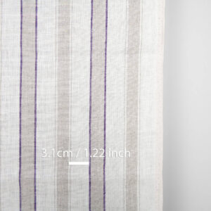 Narrow striped off-white linen fabric