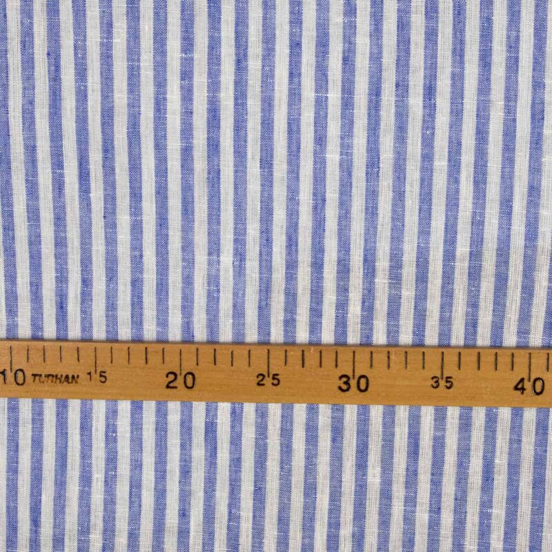 Leinenstoff weiß-blau gestreift – Bild 2