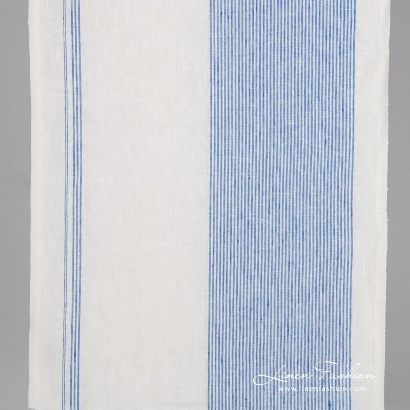 Linen fabric in narrow stripes