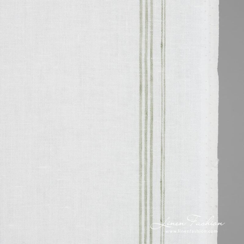 White linen fabric with stripes