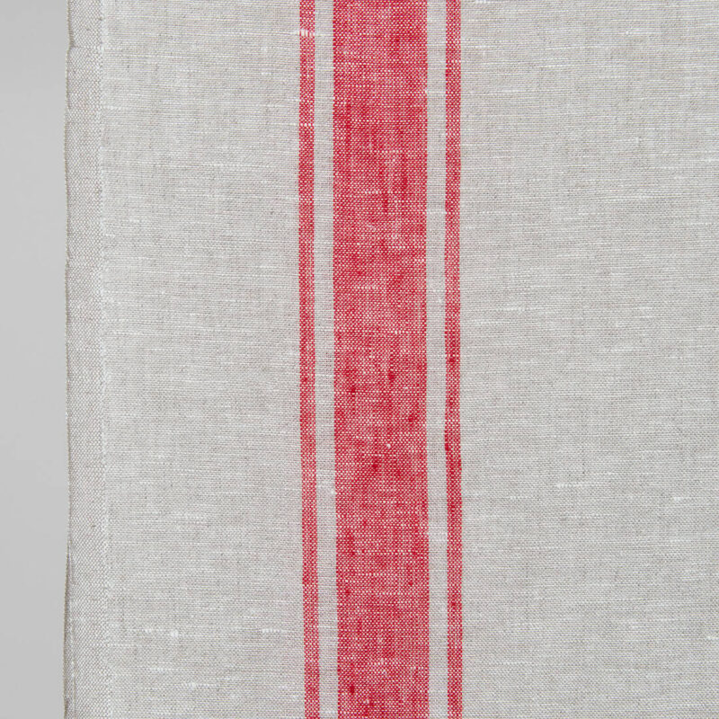 linen towel fabric red stripesblock on other border