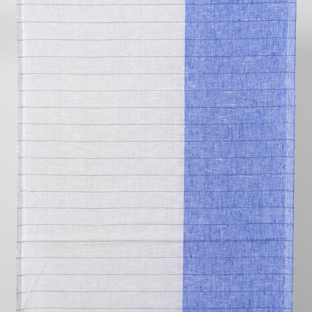 linen towel fabric beige blue