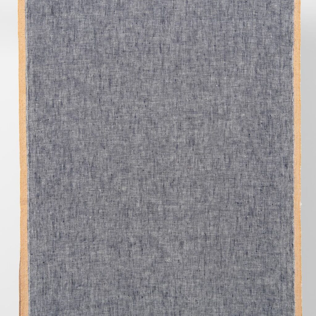 linen towel fabric blue yellow