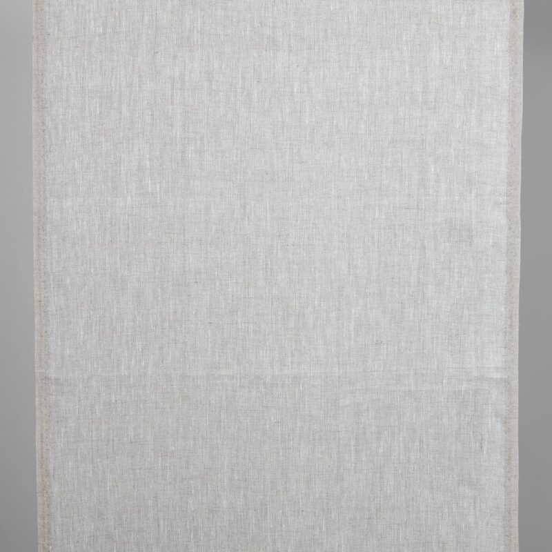 Narrow linen fabric natural beige with white