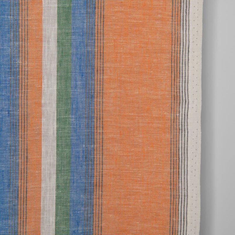 Narrow linen fabric in multicolour stripes, 50cm width