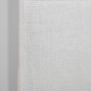 Narrow linen fabric off-white waffle close up detail