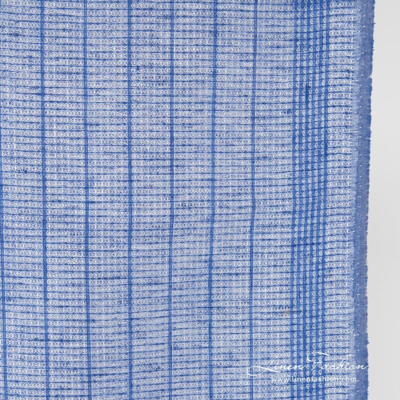 Blue white linen fabric.