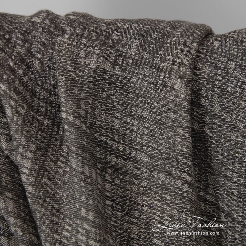 linen grey jacquard, asymmetric design.