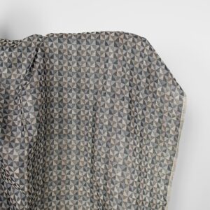 Linen fabric black and grey jacquard triangle pattern