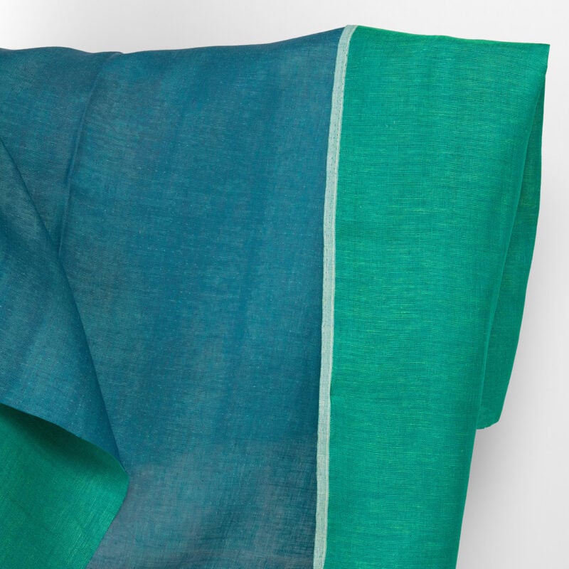 Leinenstoff doppelseitig blau und kühles Grün