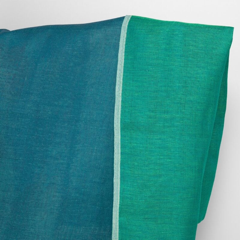 Leinenstoff doppelseitig blau und kühles Grün – Bild 2