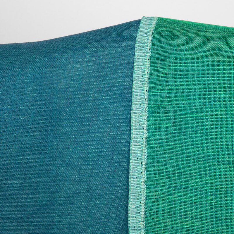 Leinenstoff doppelseitig blau und kühles Grün – Bild 3