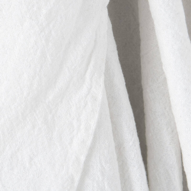 Wide washed linen cotton fabric bright white, extra wide