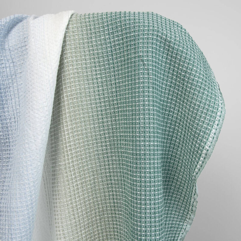 cotton hemp waffle fabric, washed