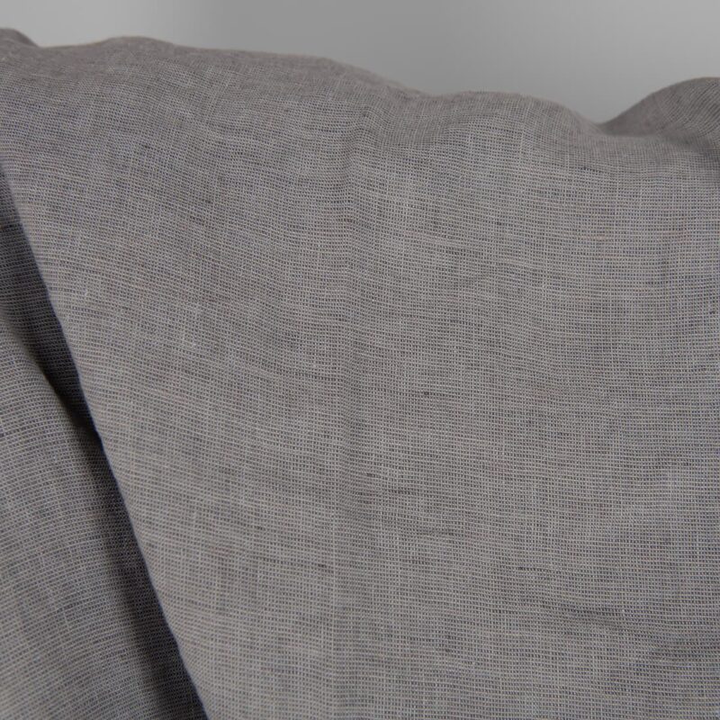 Washed linen fabric grey shades mix close up detail