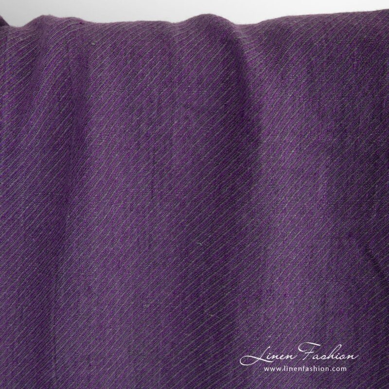 Violet linen fabric for clothes and home textile