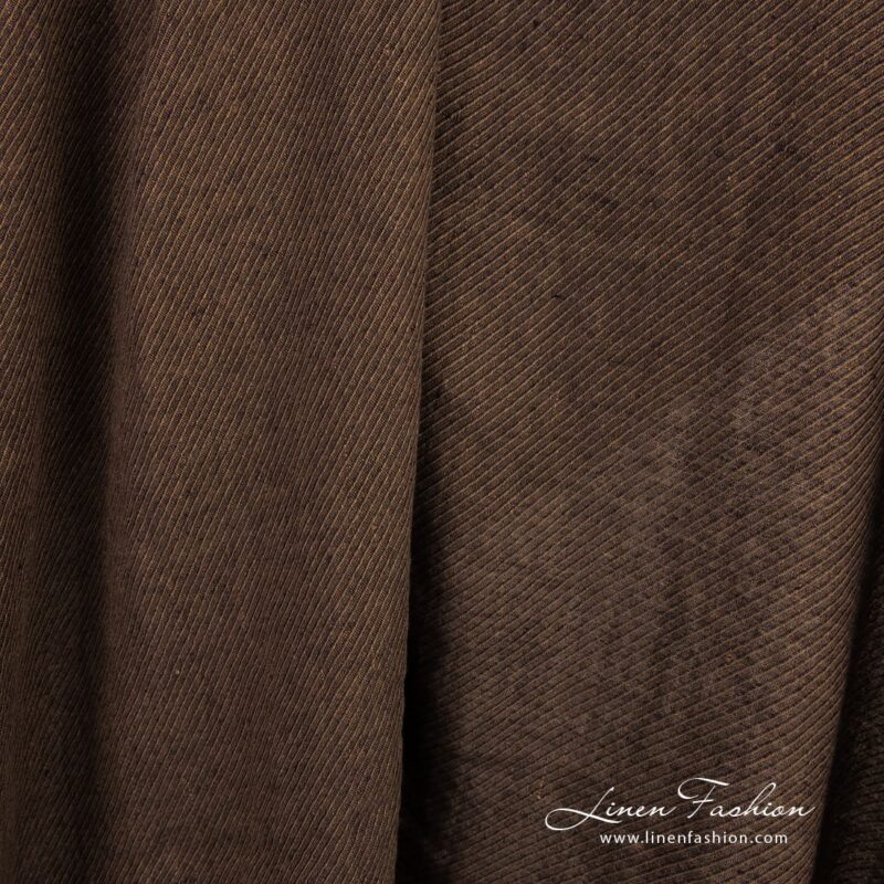 Brown linen fabric for clothes and home textile
