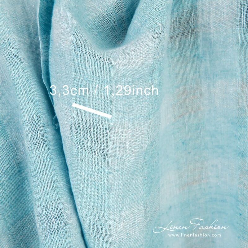 Light blue linen fabric, specially washed to increase softness