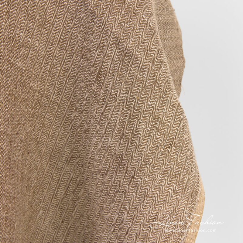 Brown linen fabric, specially washed to increase softness