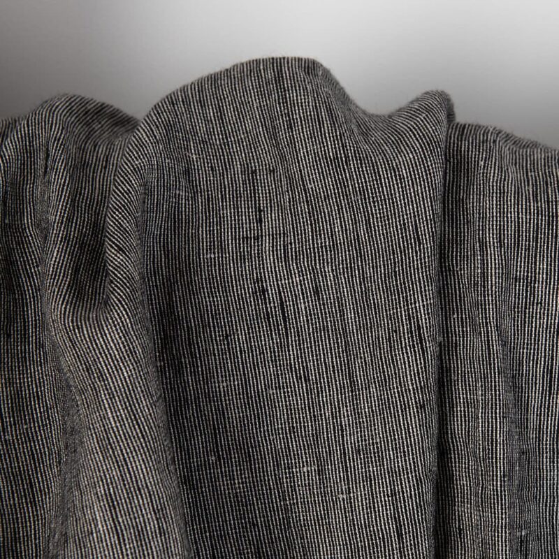 Linen fabric in natural and black, texture
