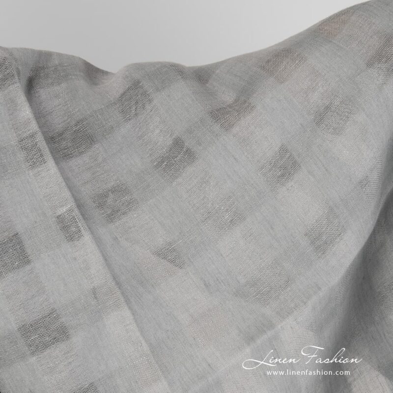Grey dyed linen fabric.