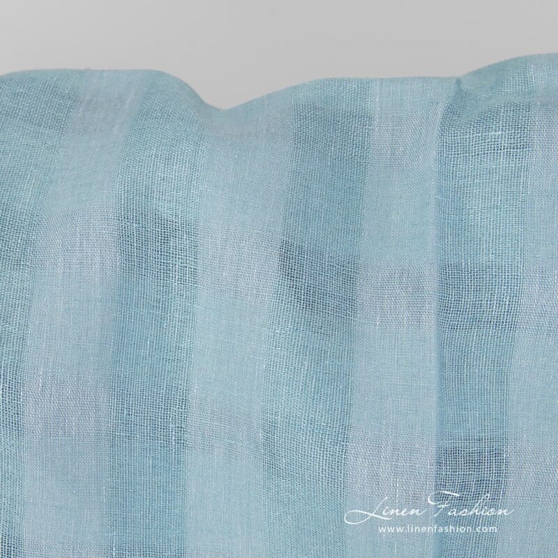 Aquamarine coloured linen fabric.