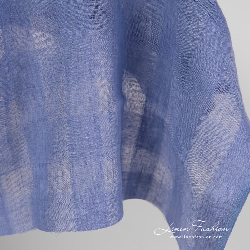 100% linen fabric in violet blue.