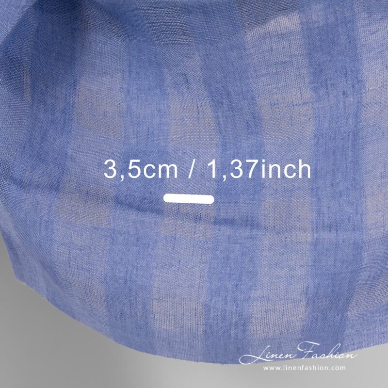 Violet blue dyed 100% linen fabric.