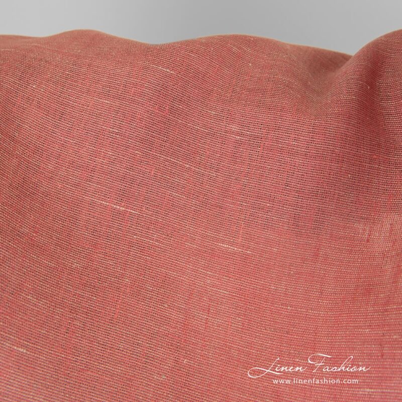 Greyish rosy linen fabric in melange