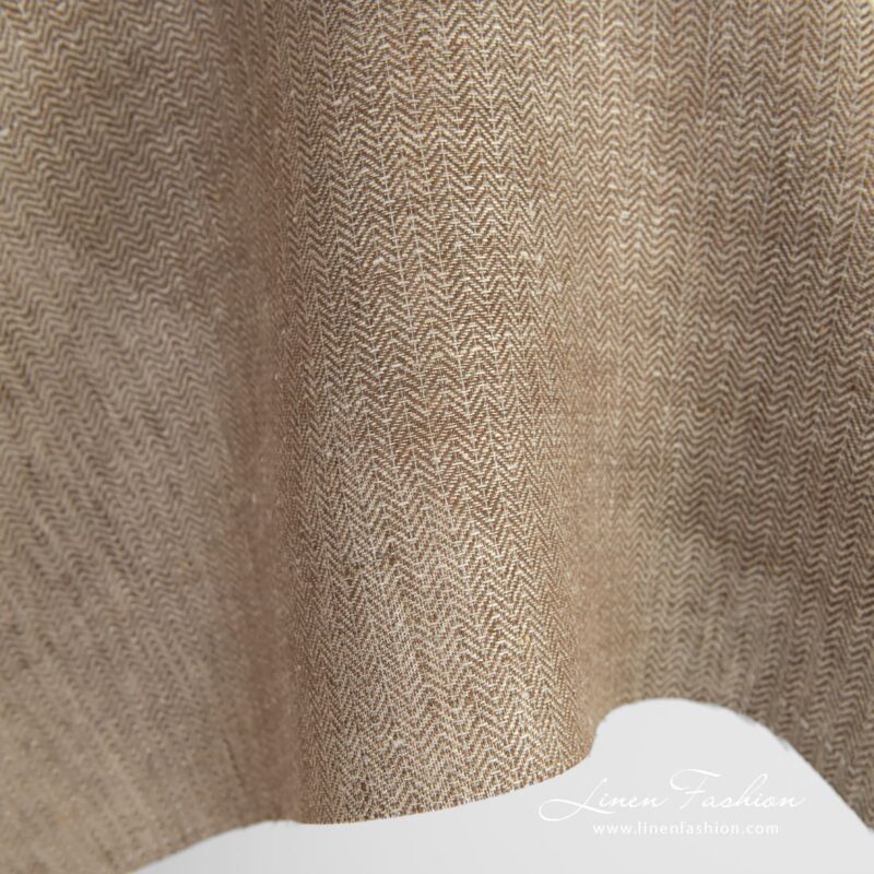 Greyish brown linen fabric, made in Lithuania