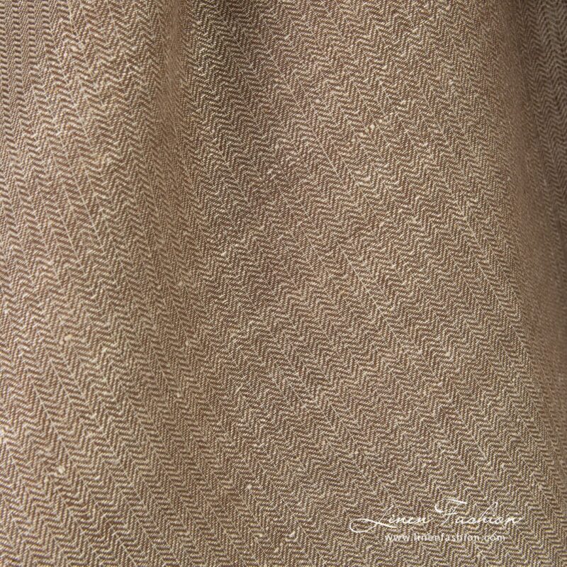 Greyish brown linen fabric, high quality