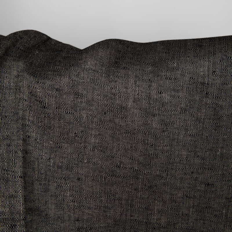 Linen fabric in natural and black pattern, 100% linen