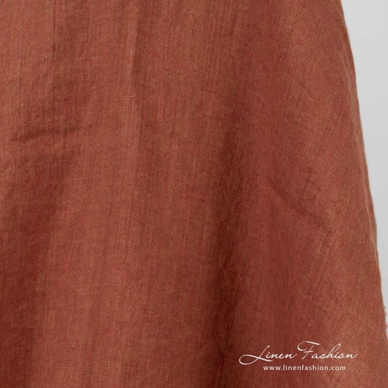Yellowish brown melange linen fabric